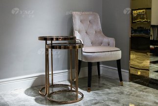 高端大氣別墅家具品牌輕奢后現(xiàn)代優(yōu)質絨布藝拉扣休閑椅