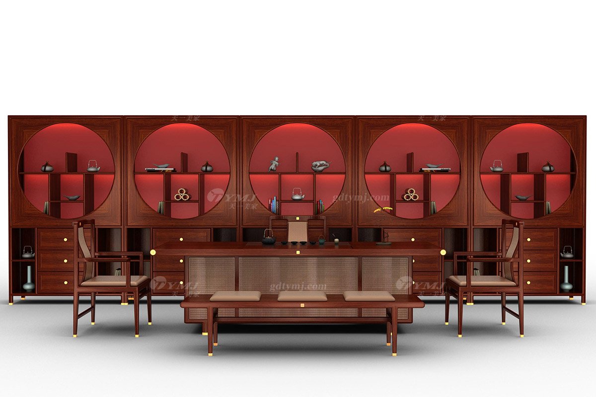 新中式辦公家具風(fēng)格高端品牌家具簡(jiǎn)約時(shí)尚大氣實(shí)木刺猬紫檀茶椅茶凳大展宏圖茶椅場(chǎng)景