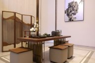 信陽固始崋壹新中式高檔樣板房家具、軟裝飾品工程項(xiàng)目案例展示！